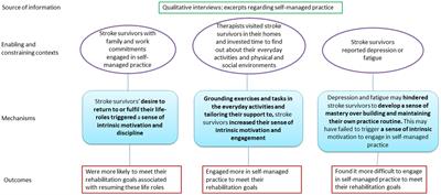 Supporting stroke survivors to meet their personal rehabilitation needs in community-based arm rehabilitation: development of initial programme theories to explore what may work for whom, how and under what circumstances